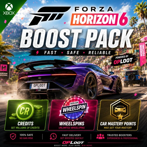 🔥 Forza Horizon 6 Boost Pack | Credits + SUPER Wheelspins + Wheelspins + Car Mastery Points - Xbox